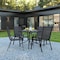 Flash Furniture 5PC Patio Set-31.5SQ Glass Table, 4 Black Chairs TLH-073A2303C-GG - alternate 1